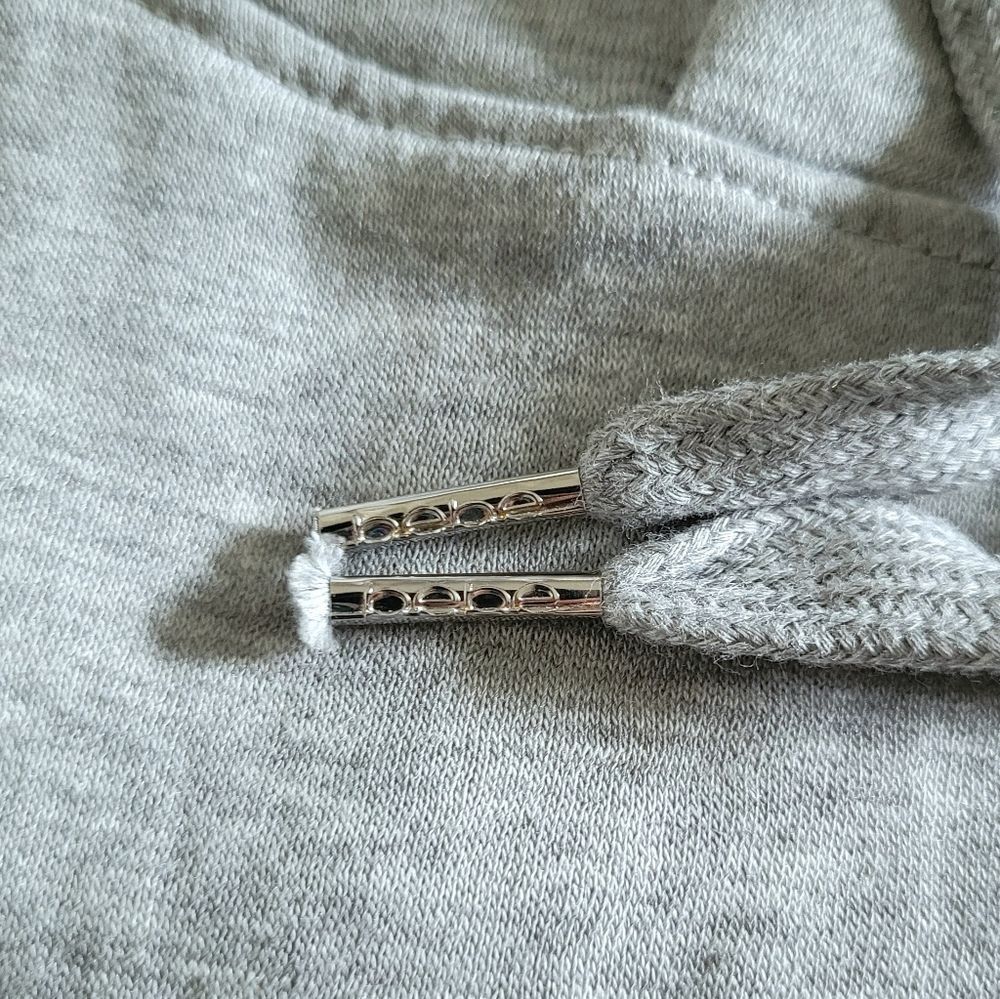 bebe Sport⛹️ Heather Gray Rhinestud Logo Hoodie - NWT - Picture 13 of 16